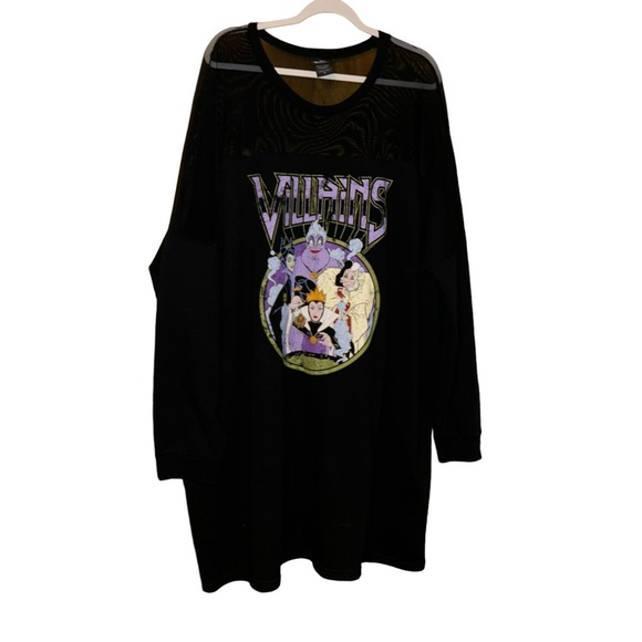 Disney Villains Mesh Shoulder Dress Plus Size 3x Ursula queen cruella Maleficent - Picture 1 of 5